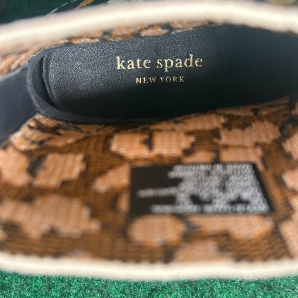 Kate Spade Leopard Print Knit Lace Up Ankle Boots Women 8.5B Leather Rubber Sole - Picture 8 of 11